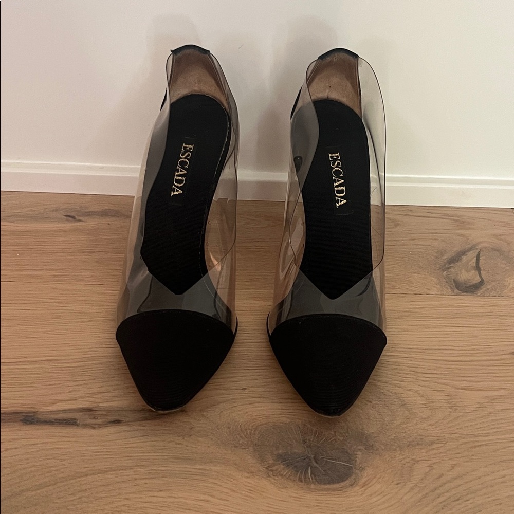 Escada Black and Clear Women's Heels